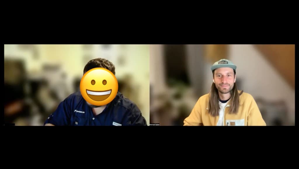 Power-user interview session over video call with a home-services business operator
